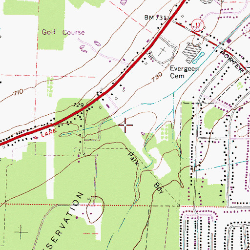 Topographic Map of Bretton Woods, OH