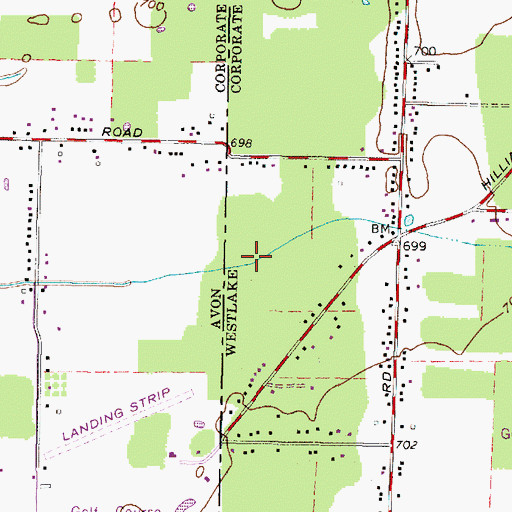 Topographic Map of Hilliard Woods Estates, OH