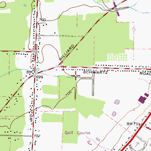 Topographic Map of West Park Ridge Estates, OH