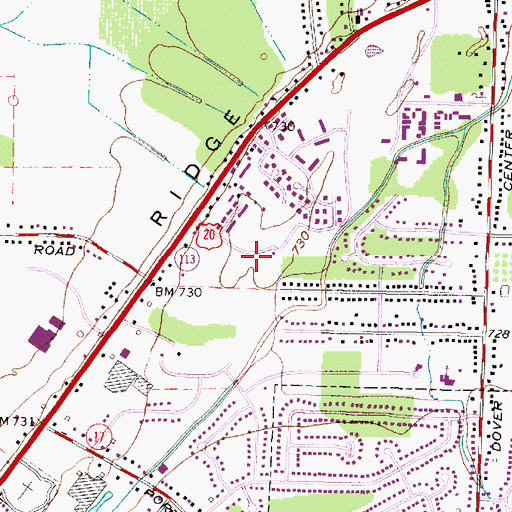 Topographic Map of Fox Chase, OH