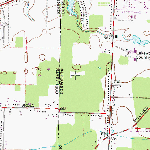Topographic Map of Lake Forest, OH