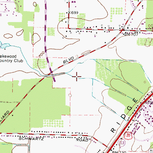 Topographic Map of The Estates, OH