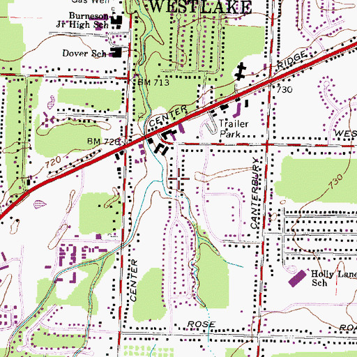 Topographic Map of Canterbury Colony, OH