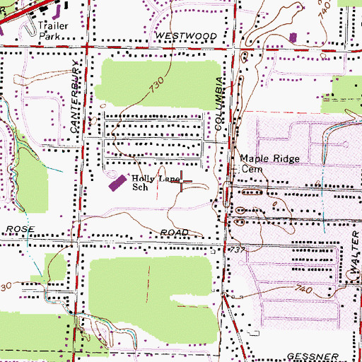 Topographic Map of Sterling Ridge, OH
