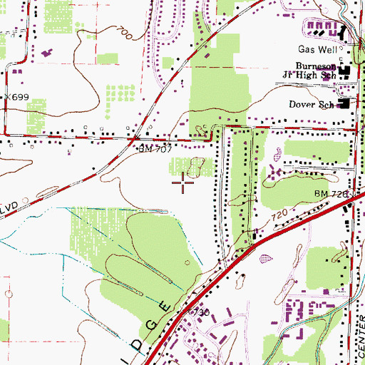 Topographic Map of Ashford Estates, OH
