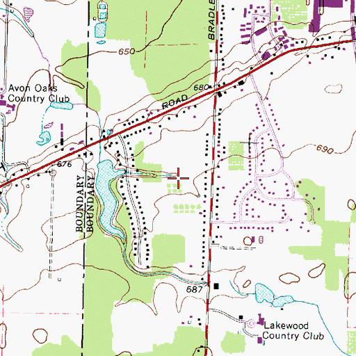Topographic Map of Lands End, OH