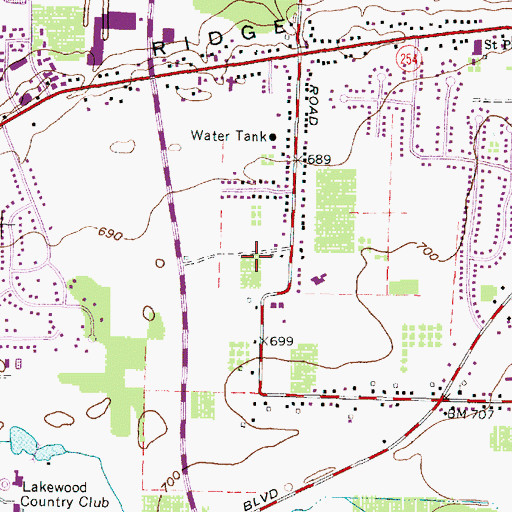 Topographic Map of Farmington Place, OH