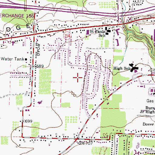 Topographic Map of Rockport Subdivision, OH