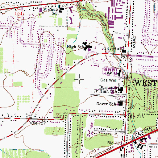 Topographic Map of Capel Vale, OH
