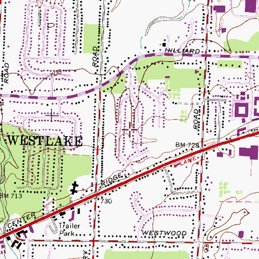 Topographic Map of Canterbury Manor, OH