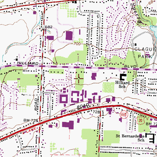 Topographic Map of Cotswold Manor, OH