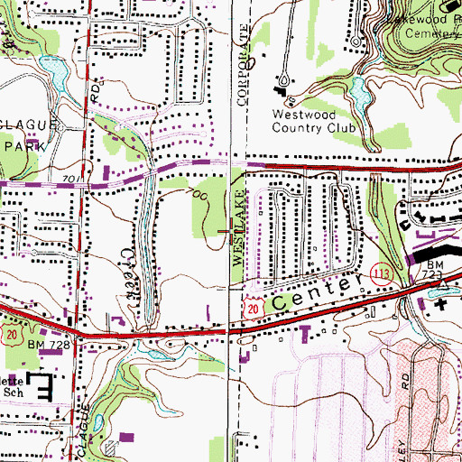 Topographic Map of Hunters Point, OH