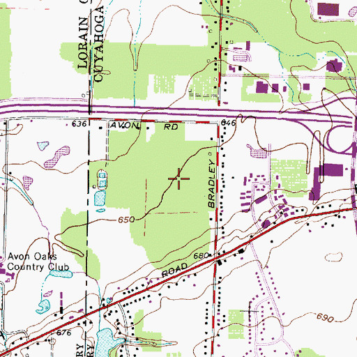 Topographic Map of The Glens, OH