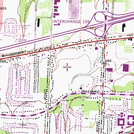 Topographic Map of Cobblestone Chase, OH