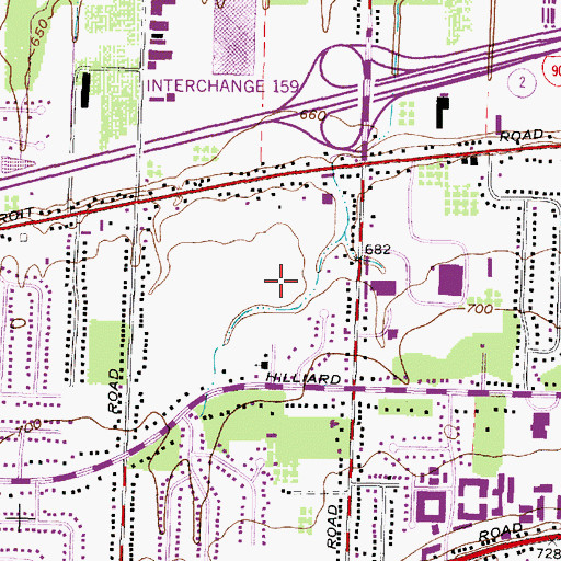 Topographic Map of Victoria Estates, OH