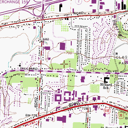 Topographic Map of Roseland, OH