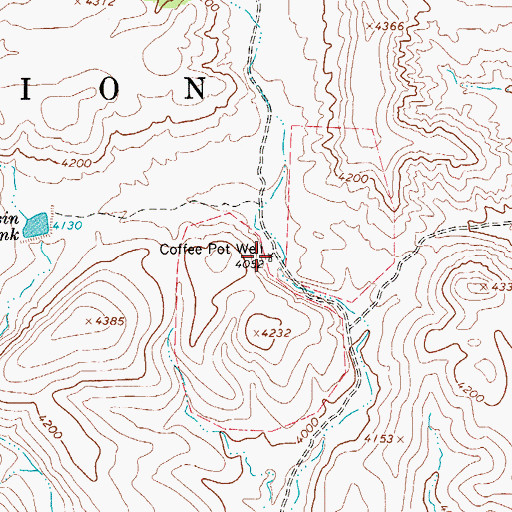 Topographic Map of Coffee Pot Well, AZ