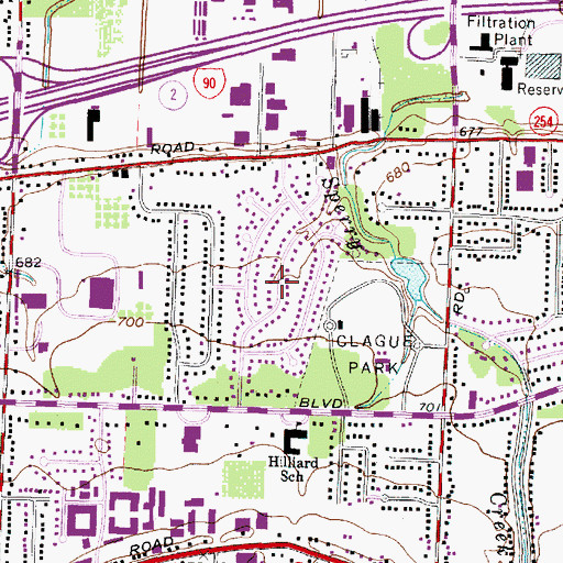 Topographic Map of Ohio Shores, OH