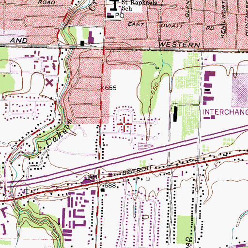 Topographic Map of Point West, OH