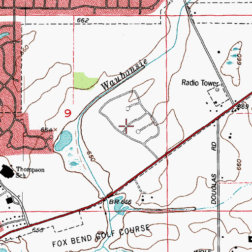 Topographic Map of Mill Race Creek, IL