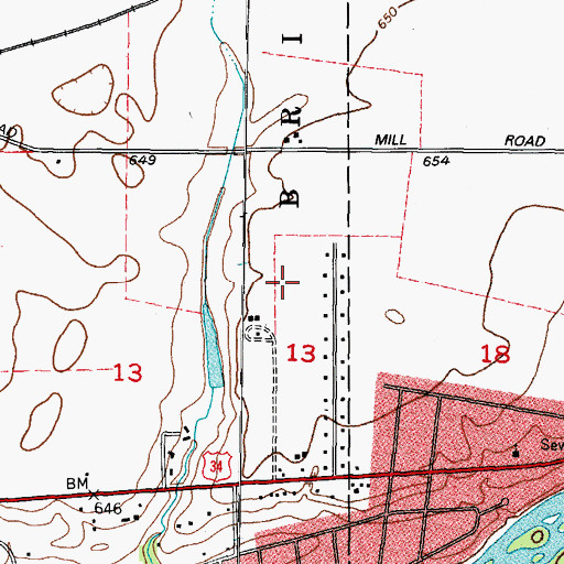 Topographic Map of Gates Creek, IL