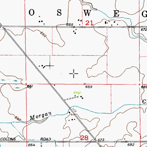 Topographic Map of Ashcroft Place, IL