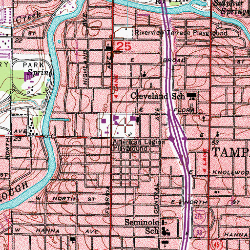 Topographic Map of American Legion Playground, FL