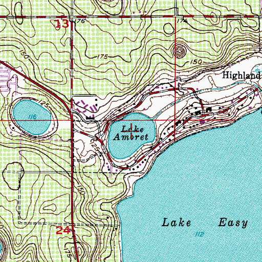 Topographic Map of Lake Amoret, FL