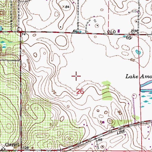 Topographic Map of Lake Amos, FL