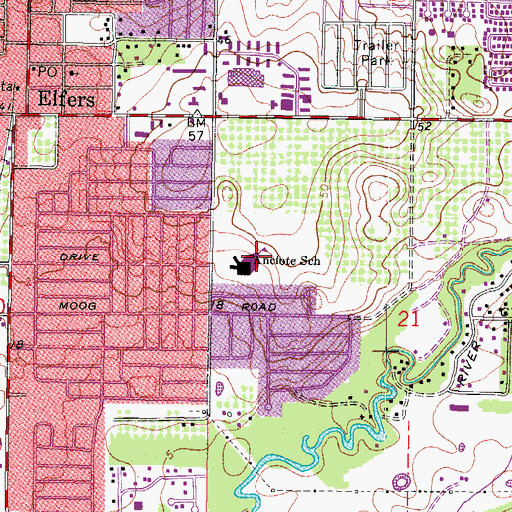 Topographic Map of Anclote Elementary School, FL