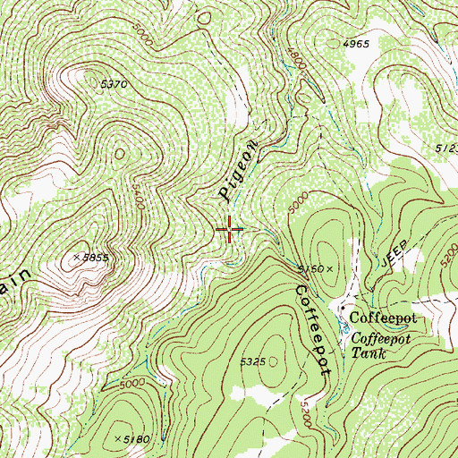 Topographic Map of Coffeepot Canyon, AZ