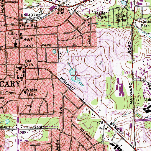 Topographic Map of Maynard Pond, NC