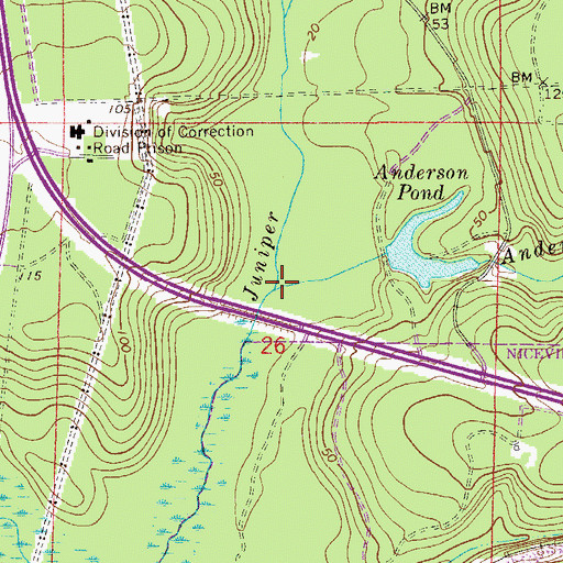 Topographic Map of Anderson Branch, FL