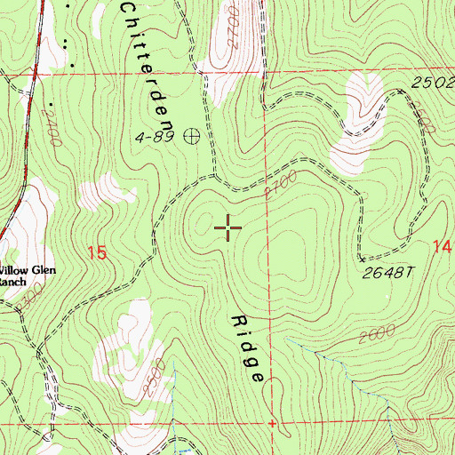Topographic Map of Chittenden Ridge, CA