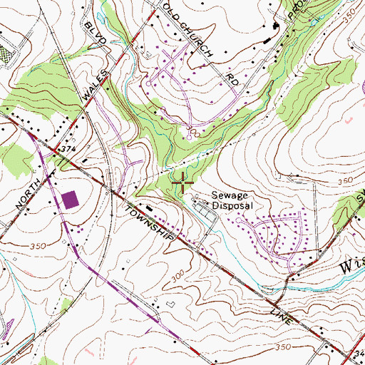 Topographic Map of Haines Run, PA