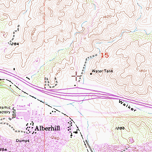 Topographic Map of Alberhill Canyon, CA