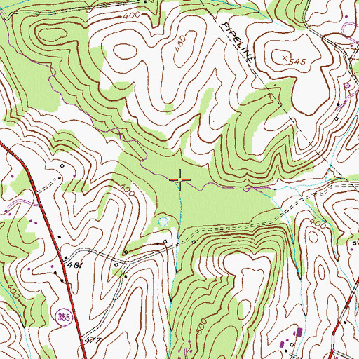 Topographic Map of Clowder Creek, MD