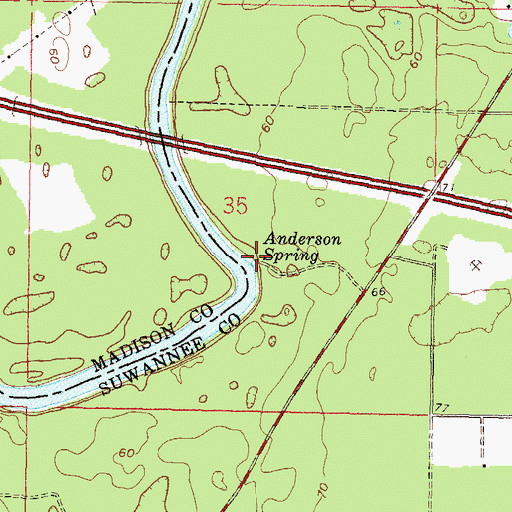 Topographic Map of Anderson Spring, FL
