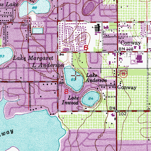 Topographic Map of Lake Anderson, FL