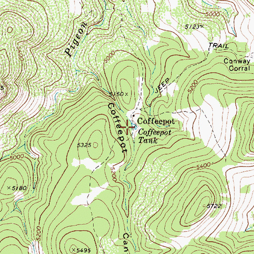 Topographic Map of Coffeepot Tank, AZ