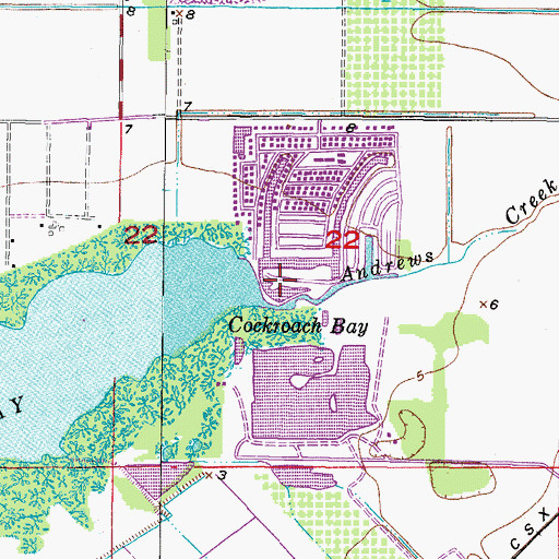 Topographic Map of Andrews Creek, FL