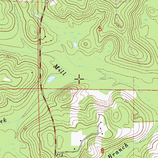 Topographic Map of Andrews Mill Creek, FL
