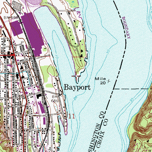 Topographic Map of Anderson Point, MN