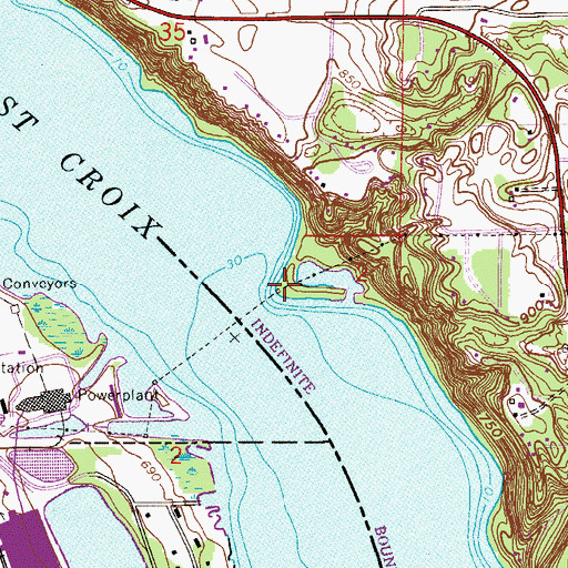 Topographic Map of Hiline Point, WI