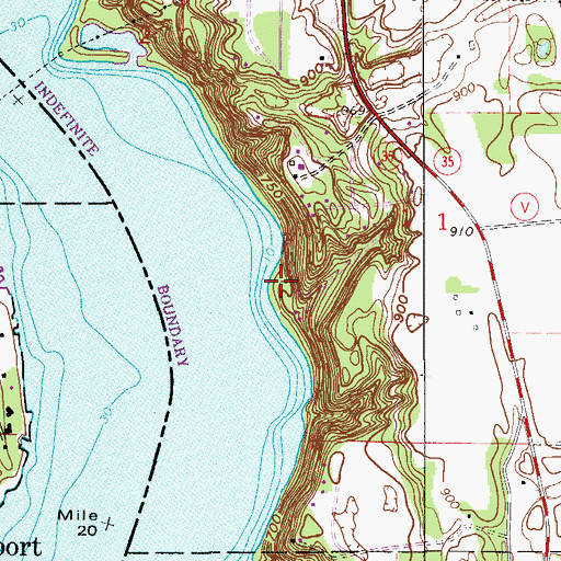 Topographic Map of Houden Point, WI