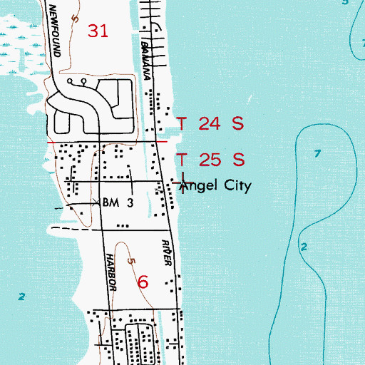 Topographic Map of Angel City, FL