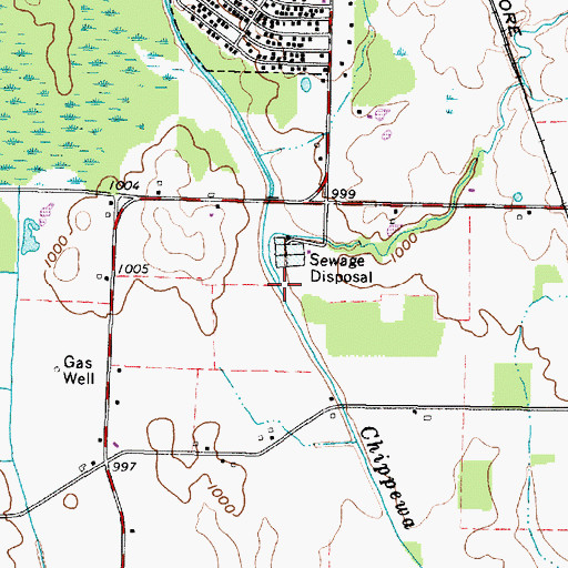 Topographic Map of Buck Creek, OH