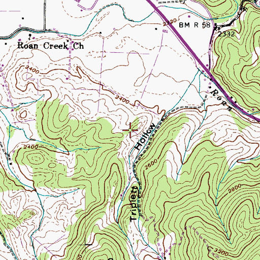 Topographic Map of Red Tail Mountain, TN