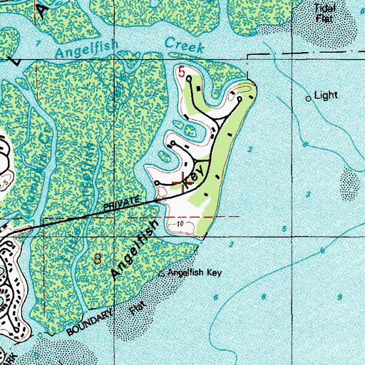 Topographic Map of Angelfish Key, FL