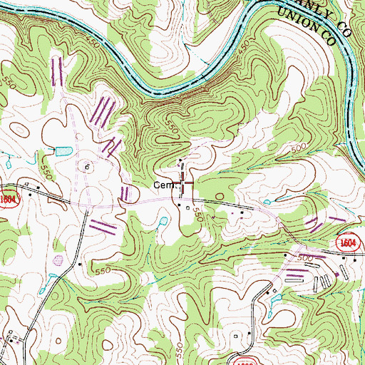 Topographic Map of Biggers Cemetery, NC